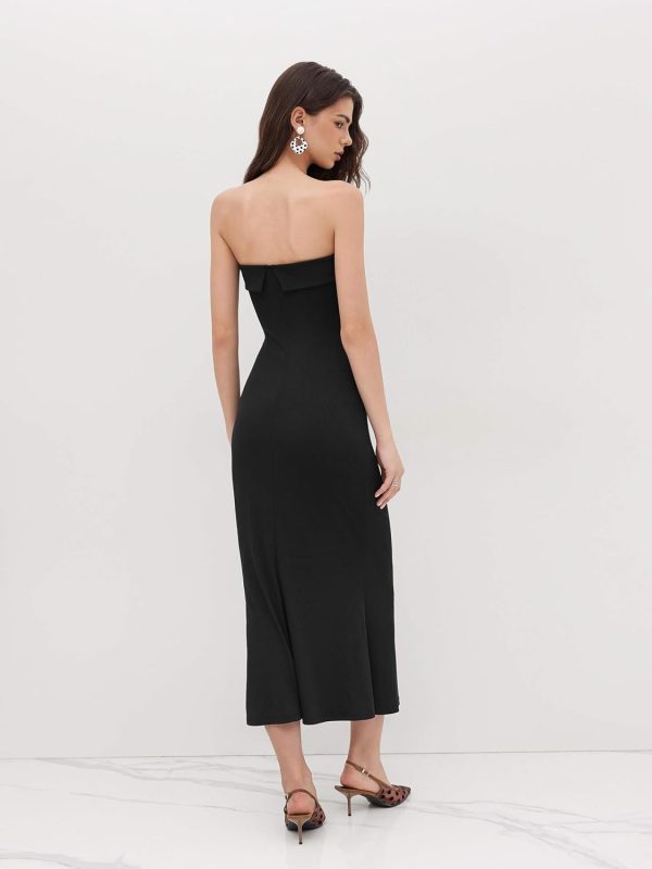 CIDER Womens Tube Dress Summer Maxi Strapless Bodycon Long Cocktail Party Club Dresses - Image 3