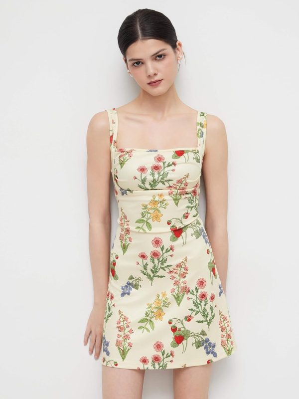 CIDER Women's Summer Floral Dress Square Neck Mini Dress Sleeveless Cute Sundress Party Dresses Trendy 2025 - Image 2