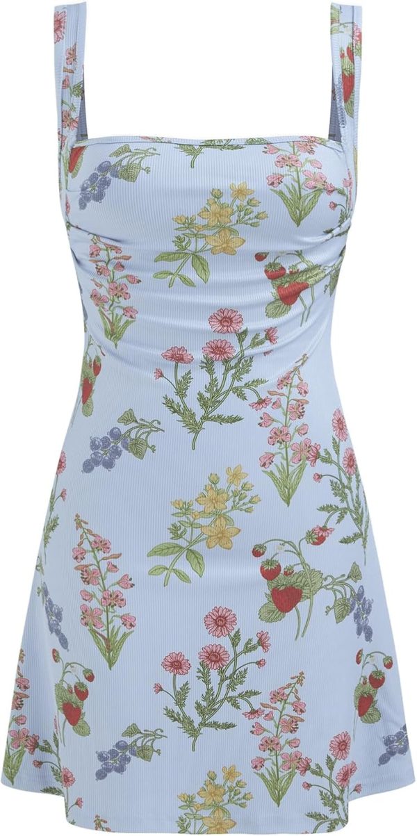 CIDER Women's Summer Floral Dress Square Neck Mini Dress Sleeveless Cute Sundress Party Dresses Trendy 2025 - Image 10