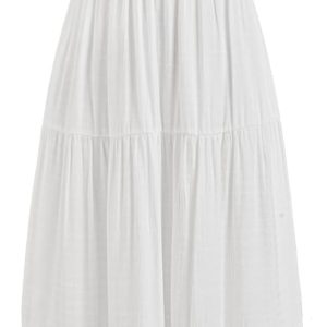 CIDER Maxi Dresses Women White Spaghetti Strap Backless Flowy Summer Boho Vacation Dress Beach Outfits